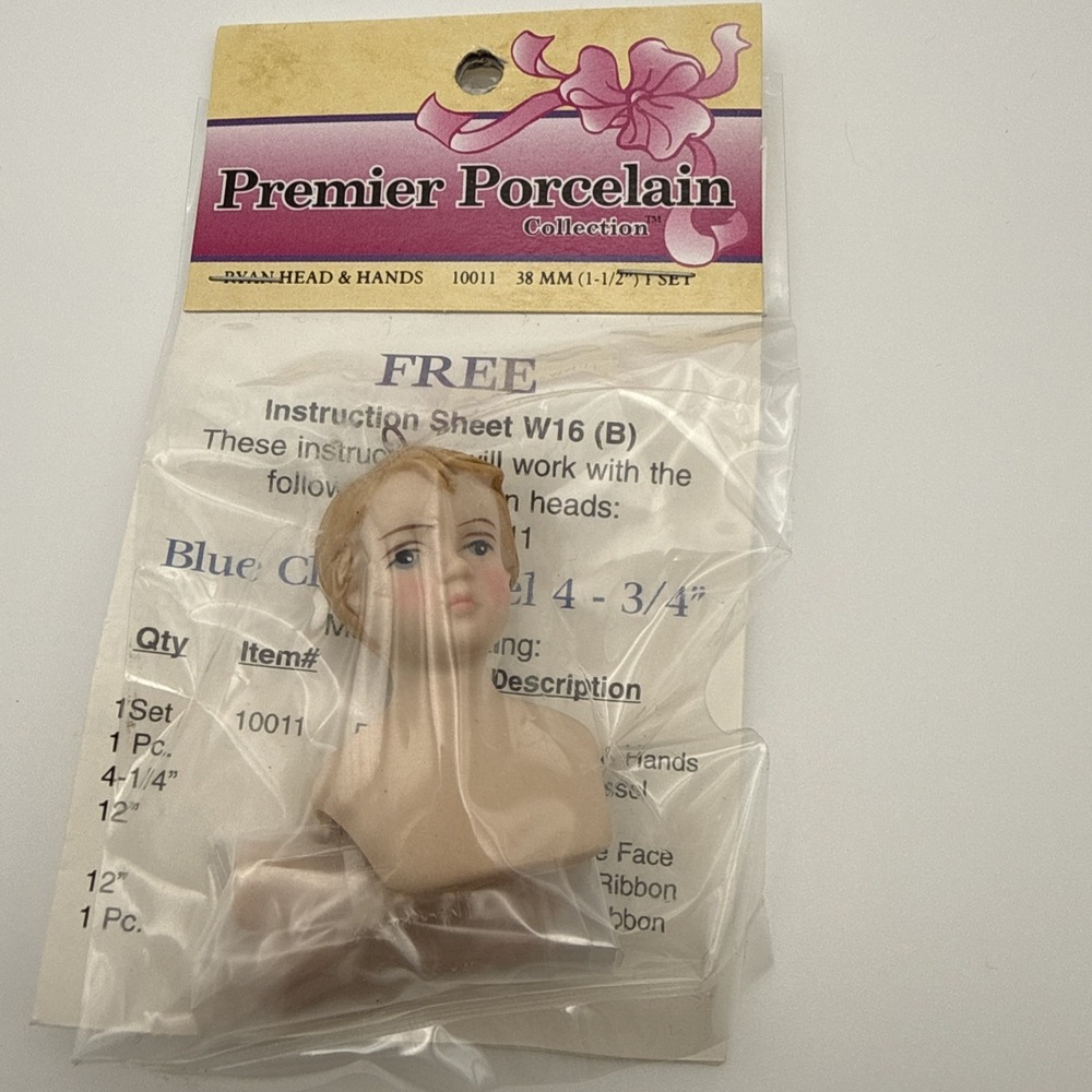Vintage Premier Porcelain Ryan Head & Hands Boy Doll Making 38mm 1-1/2" Set